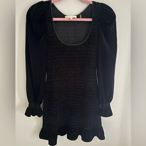 Love Shack Fancy Black Velvet dress XS